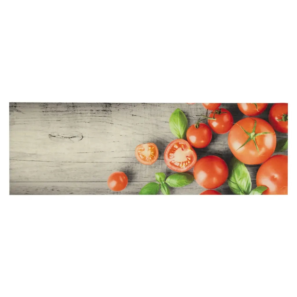 Tappeto da Cucina Lavabile-Tappetino da Cucina Pomodori 60x180 cm in Velluto