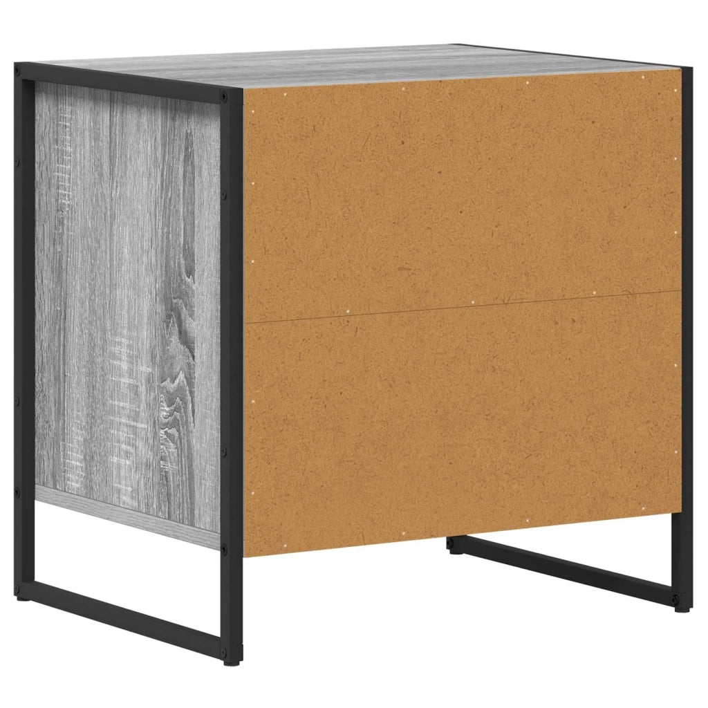 Comodino con cassetto 2 pz-Set di 2 Tavolino da notte Grigio Sonoma 50 x 39,5 x 50 cm