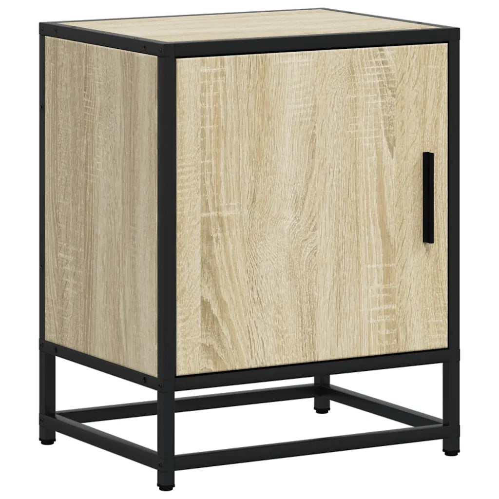 Comodino Rovere Sonoma 40x31x50 cm Legno Multistrato e Metallo 848711