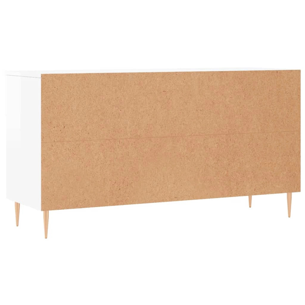 Panca portascarpe/stivali cassettiera mensola mobiletto portaoggetti per ingresso finitura lucida 102 x 35 x 55 cm legno ingegnerizzato bianco 02_0022896