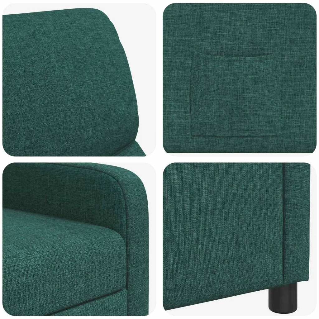 Divano Sedia-Poltrona reclinabile Verde Scuro Tessuto 731977