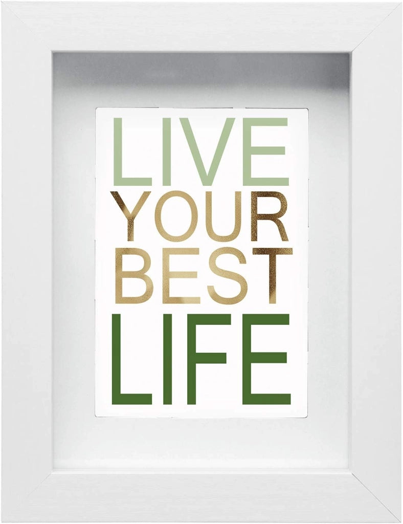 Cornice 3D per Foto 30x40cm, Portafoto da Parete/Tavolo, Cornice Profonda in Legno per Oggetti Fino a 1,5cm Passepartout Incluso, Sfondo Decorativo della Parete, Bianco