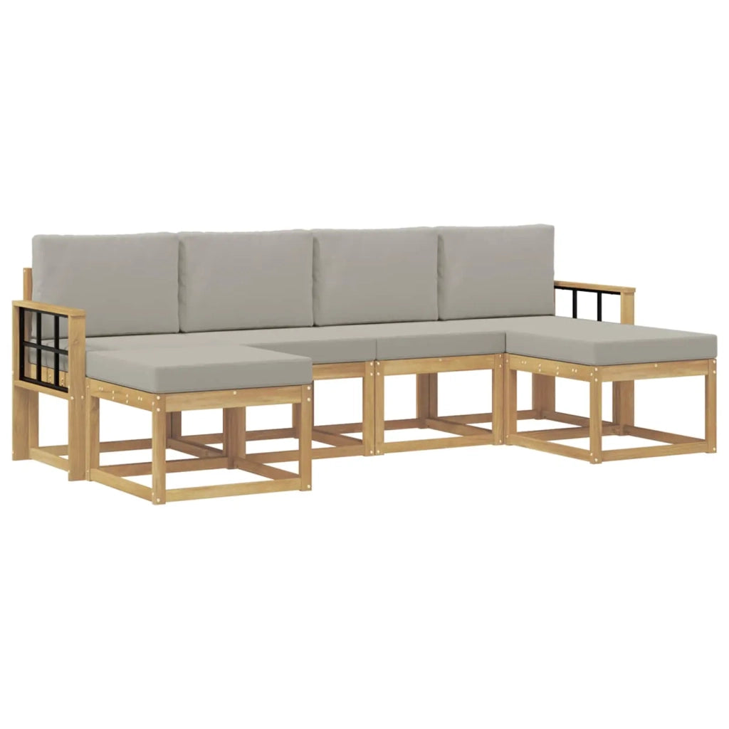 Set di divani da esterno 6 pcs Bianco e Grigio Chiaro 3388025