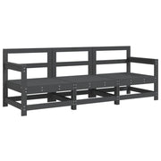 Set Salotto da Giardino 3 pz | Set di Mobili da Esterno Grigio in Legno Massello di Pino