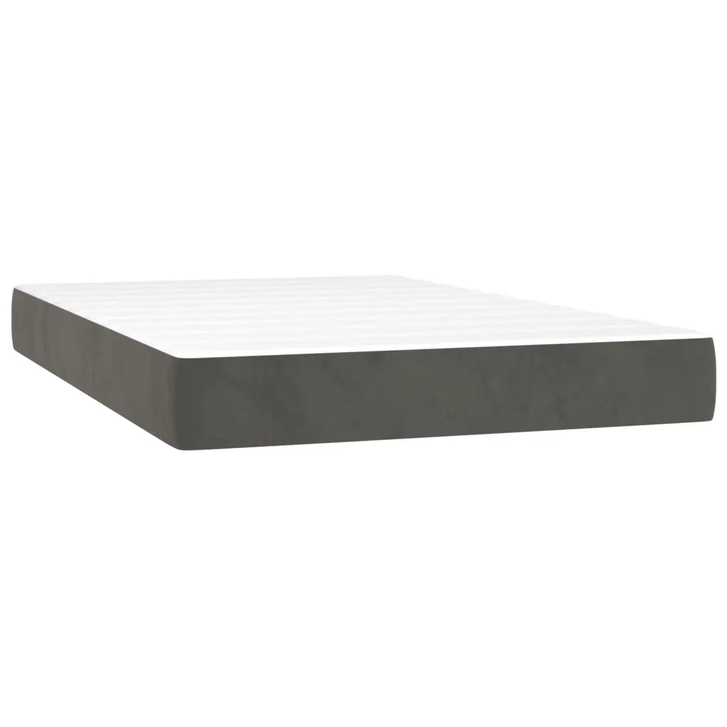 Letto a Molle con Materasso e LED Grigio Scuro 120x200 cm 3136354