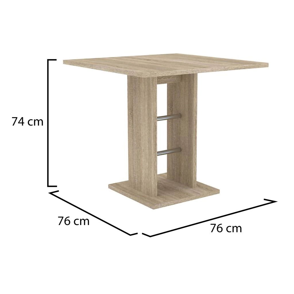 Livala, Tavolo Fisso 4 Posti, 76x76x74h cm Marrone Rovere