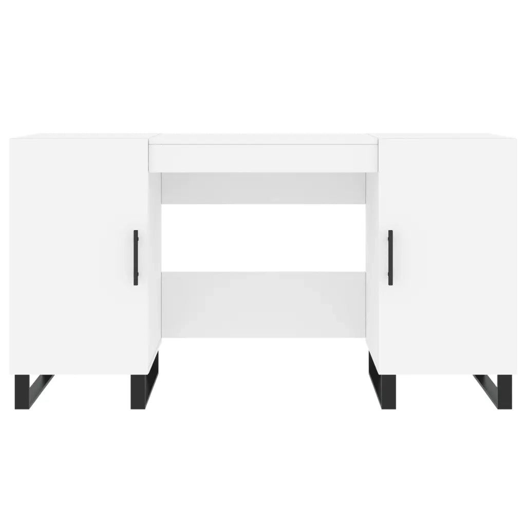 Scrivania Bianca 140x50x75 cm in Legno Multistrato 829572