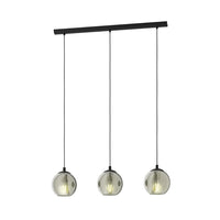 Lampadario Moderno Ariscani 3 Luci Acciaio Nero