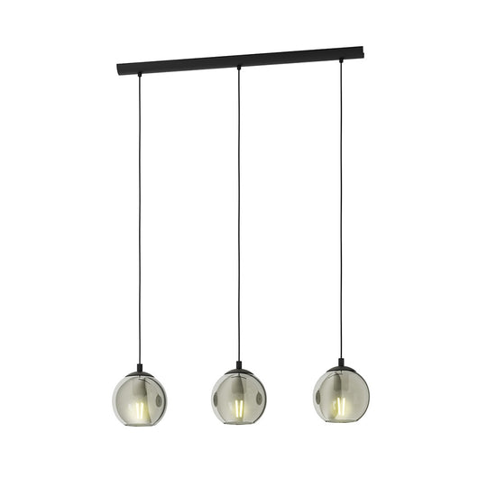 Lampadario Moderno Ariscani 3 Luci Acciaio Nero