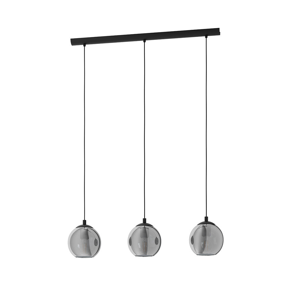 Lampadario Moderno Ariscani 3 Luci Acciaio Nero