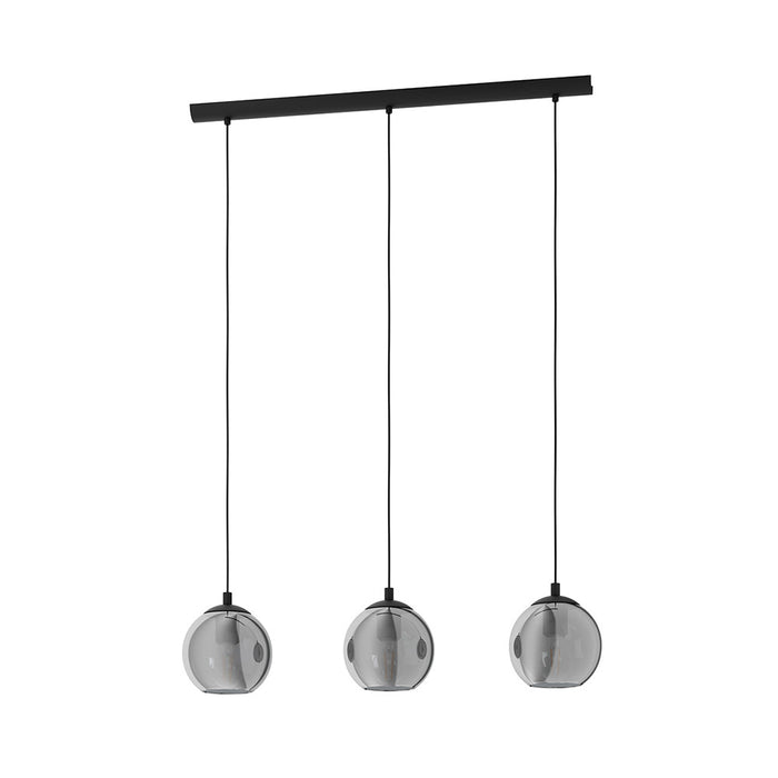 Lampadario Moderno Ariscani 3 Luci Acciaio Nero