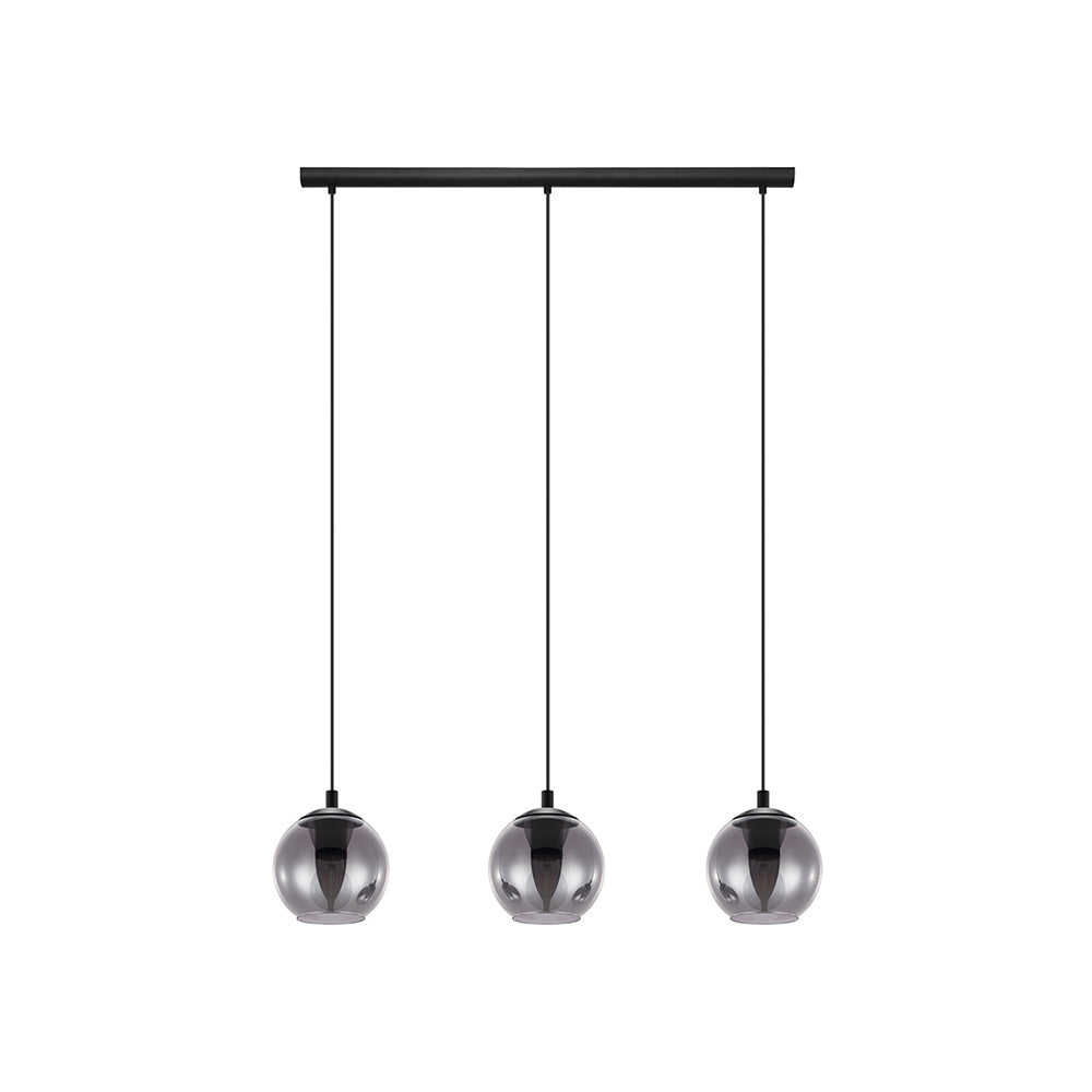 Lampadario Moderno Ariscani 3 Luci Acciaio Nero