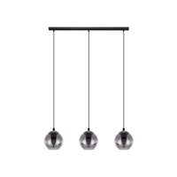 Lampadario Moderno Ariscani 3 Luci Acciaio Nero