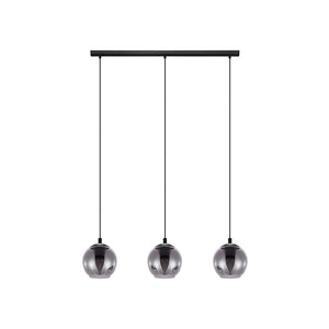 Lampadario Moderno Ariscani 3 Luci Acciaio Nero