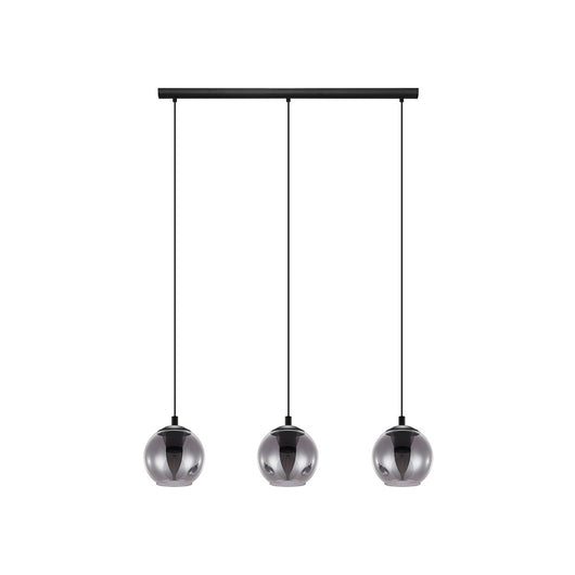 Lampadario Moderno Ariscani 3 Luci Acciaio Nero