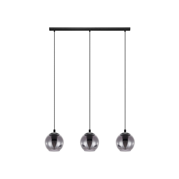 Lampadario Moderno Ariscani 3 Luci Acciaio Nero