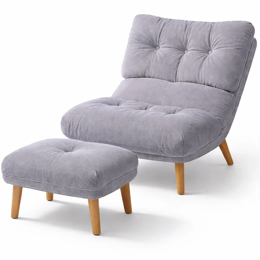 Poltrona Reclinabile Poggiapiedi Grigio Imbottita Alta Densità Seduta Ergonomica