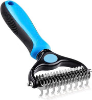 Borsetta doppia faccia per cani e gatti, ideale per la cura del sottopelo e la rimozione dei peli intermedi e lunghi