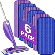 Set di 6 assorbenti microfibra sostitutivi per dweil in microfibra lavabili - sistemi di dweil - assorbenti per dweil umidificati e asciutti adatti per Swiffer Wetjet 12 pollici - pulizia multifunzionale del pavimento