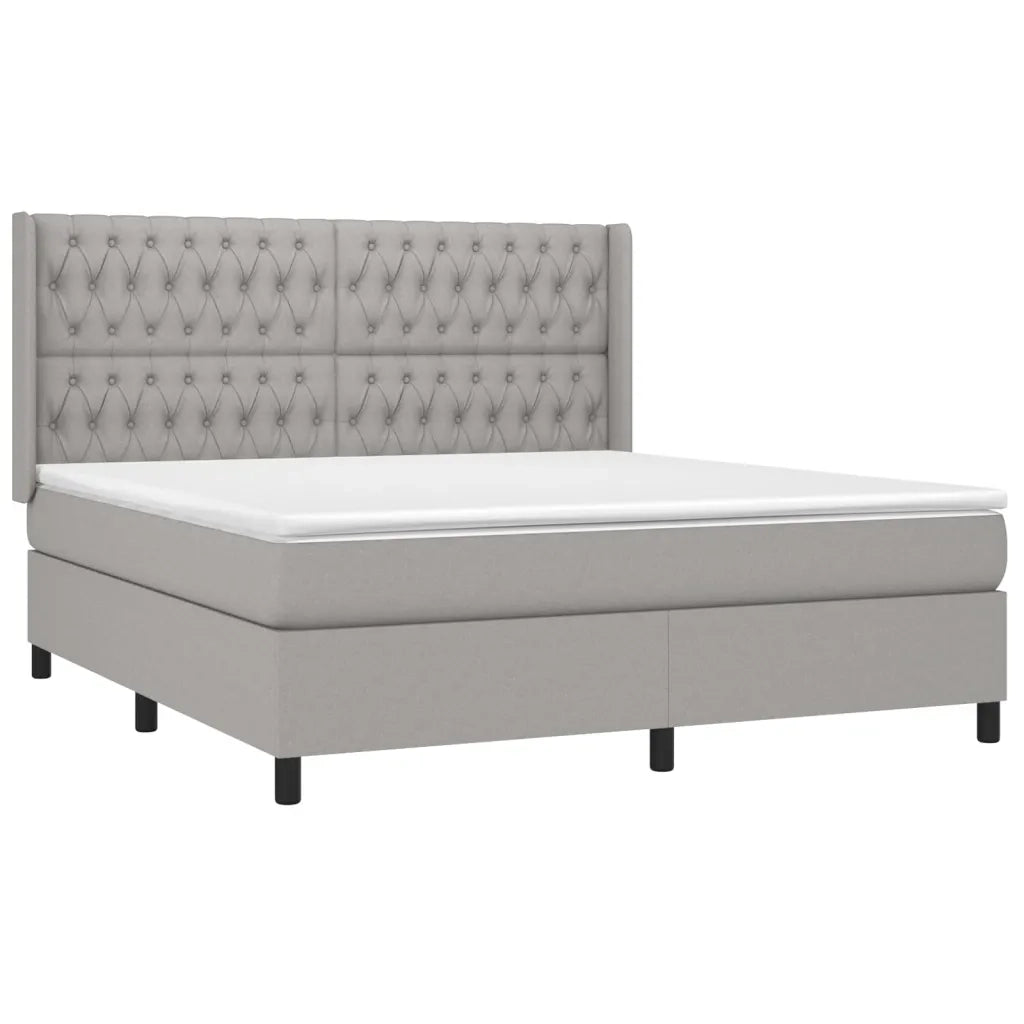 Giroletto a Molle con Materasso Grigio Chiaro180x200 cm Tessuto 3131689