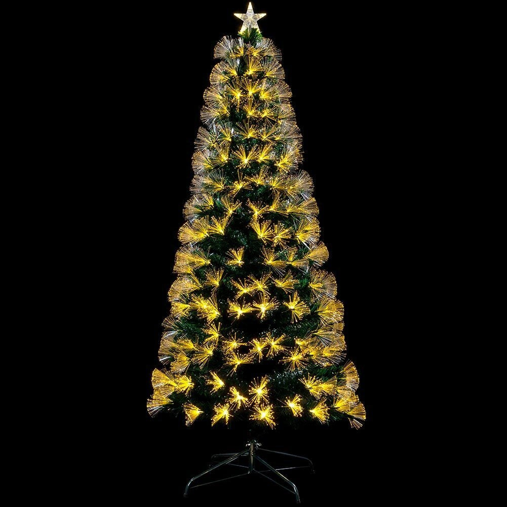 Albero di natale Luminoso 120cm con Luci LED Fibra Ottica Bianco Caldo