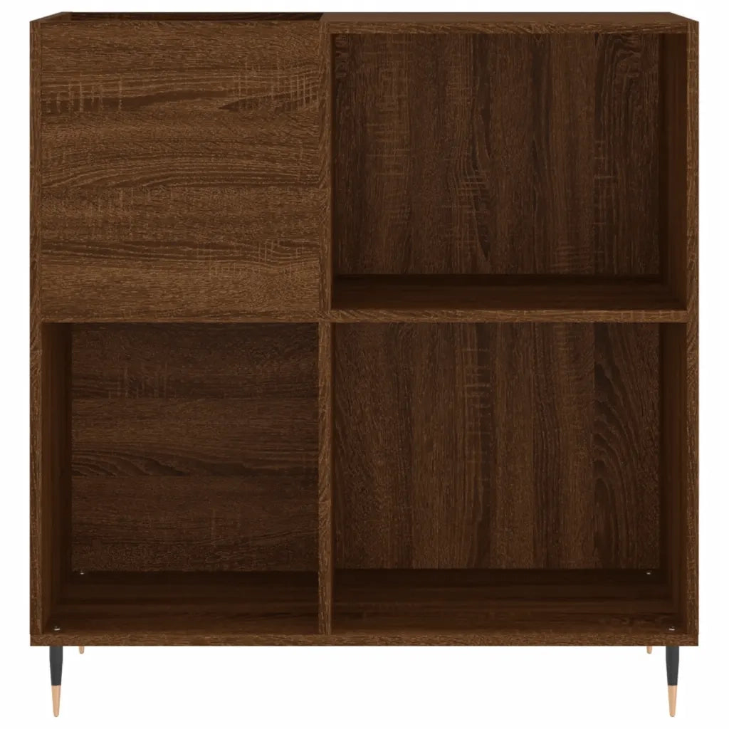 Mobile Porta Dischi Rovere Marrone 84,5x38x89 Legno Multistrato 831771