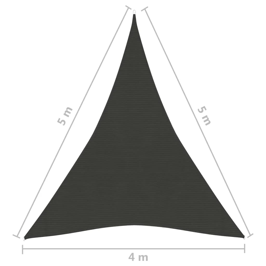 Vela ombreggiante/ombrellone 160 g/m² antracite 4 x 5 x 5 m HDPE 02_0008936
