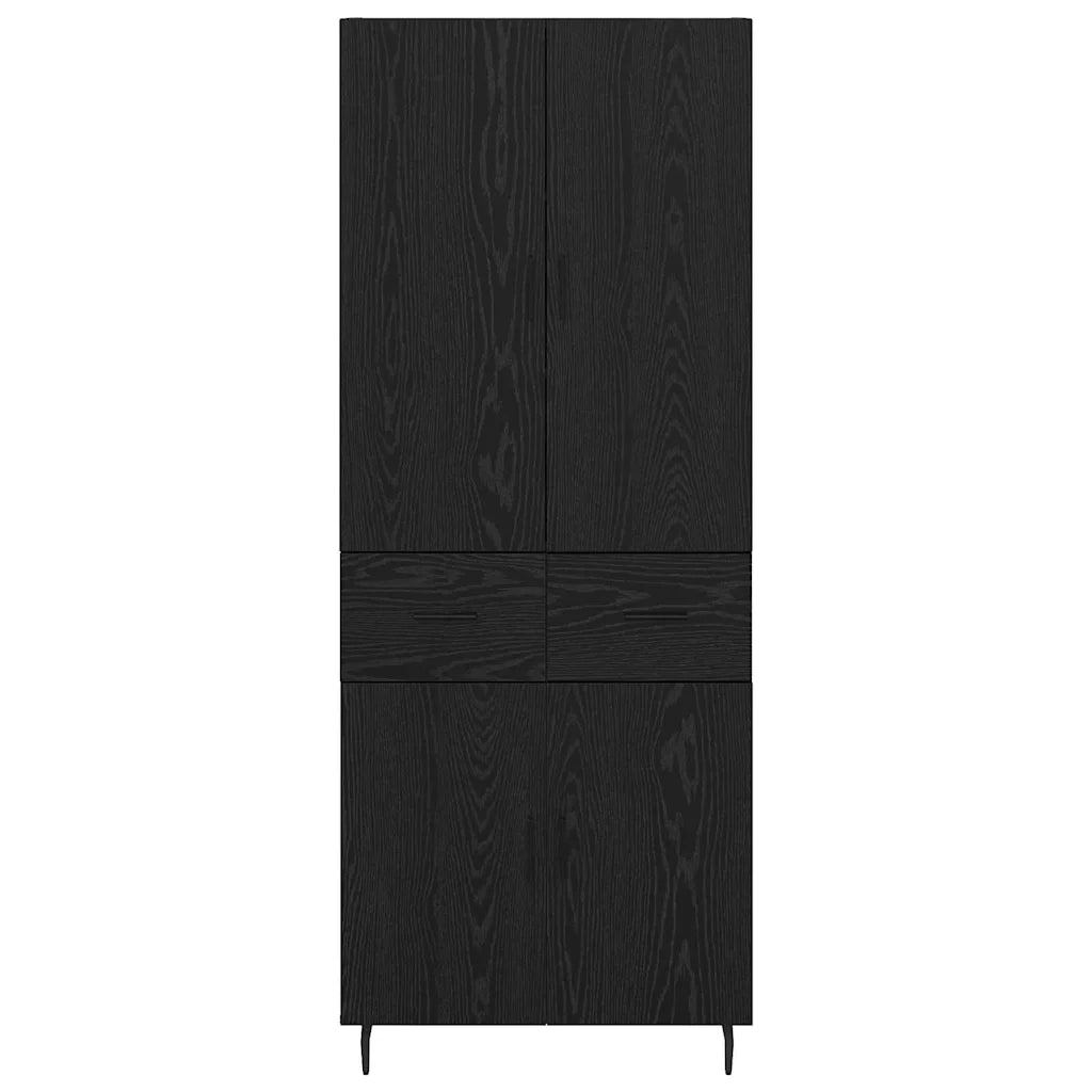 Credenza con Cassetto-Buffet-Armadio da cucina Rovere nero 69,5 x 34 x 180 cm 895088