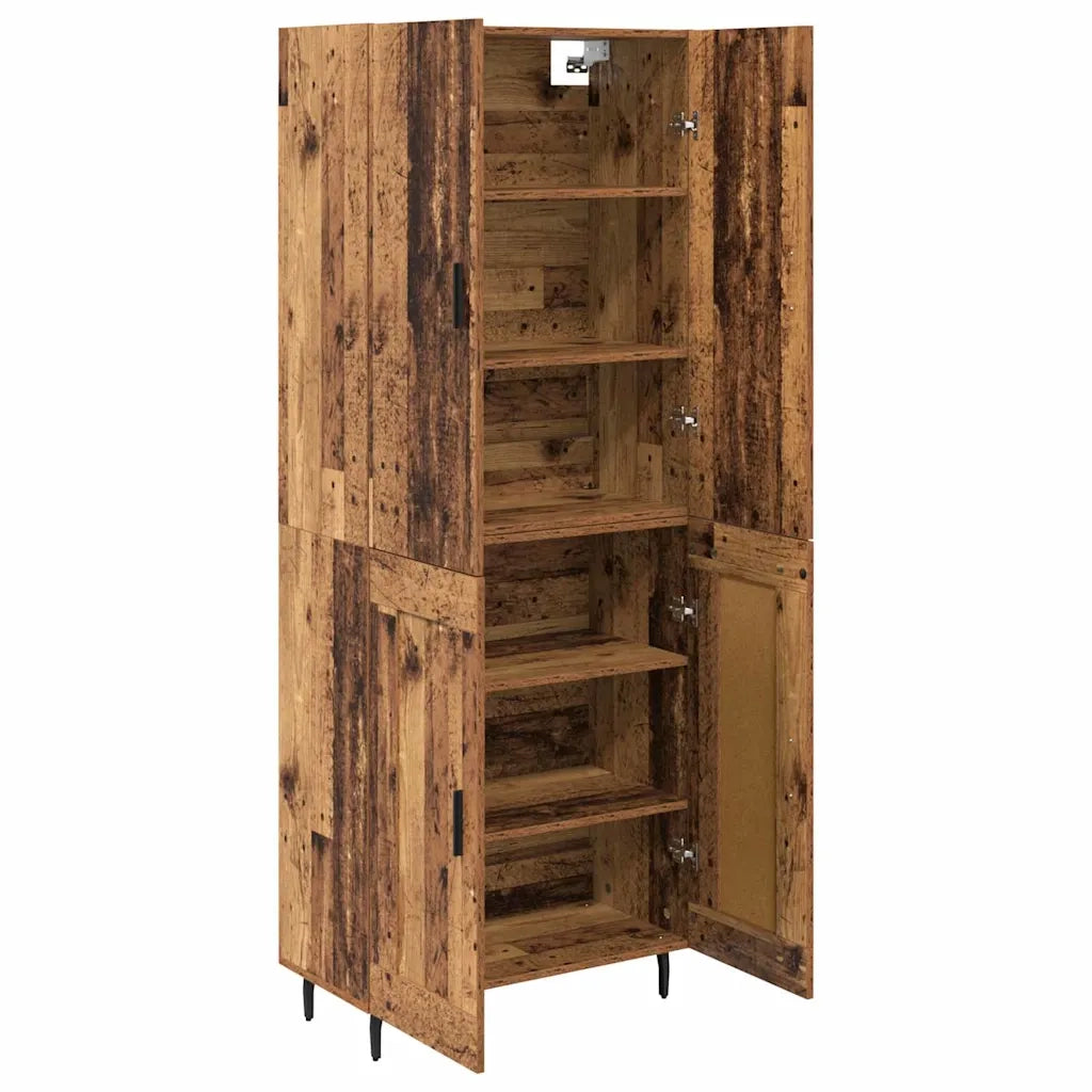 Credenza 2 pcs Legno vecchio Legno Stratificato e Vetro 3415690