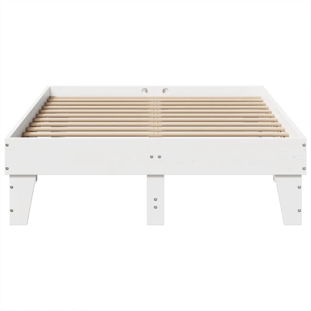 Letto senza Materasso Bianco 120x190 cm Legno Massello di Pino