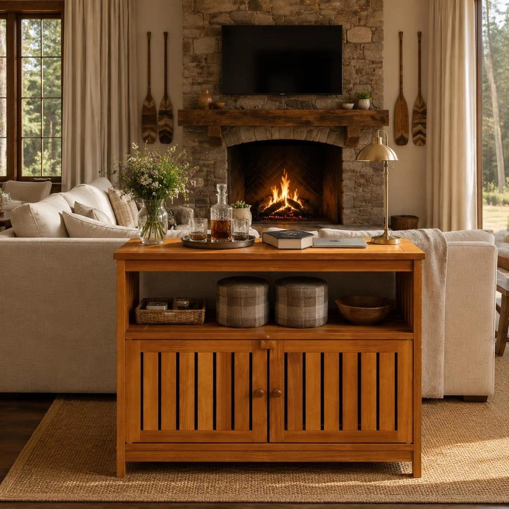 Garden Console Table 80x35x75 Cm Solid Acacia Wood
