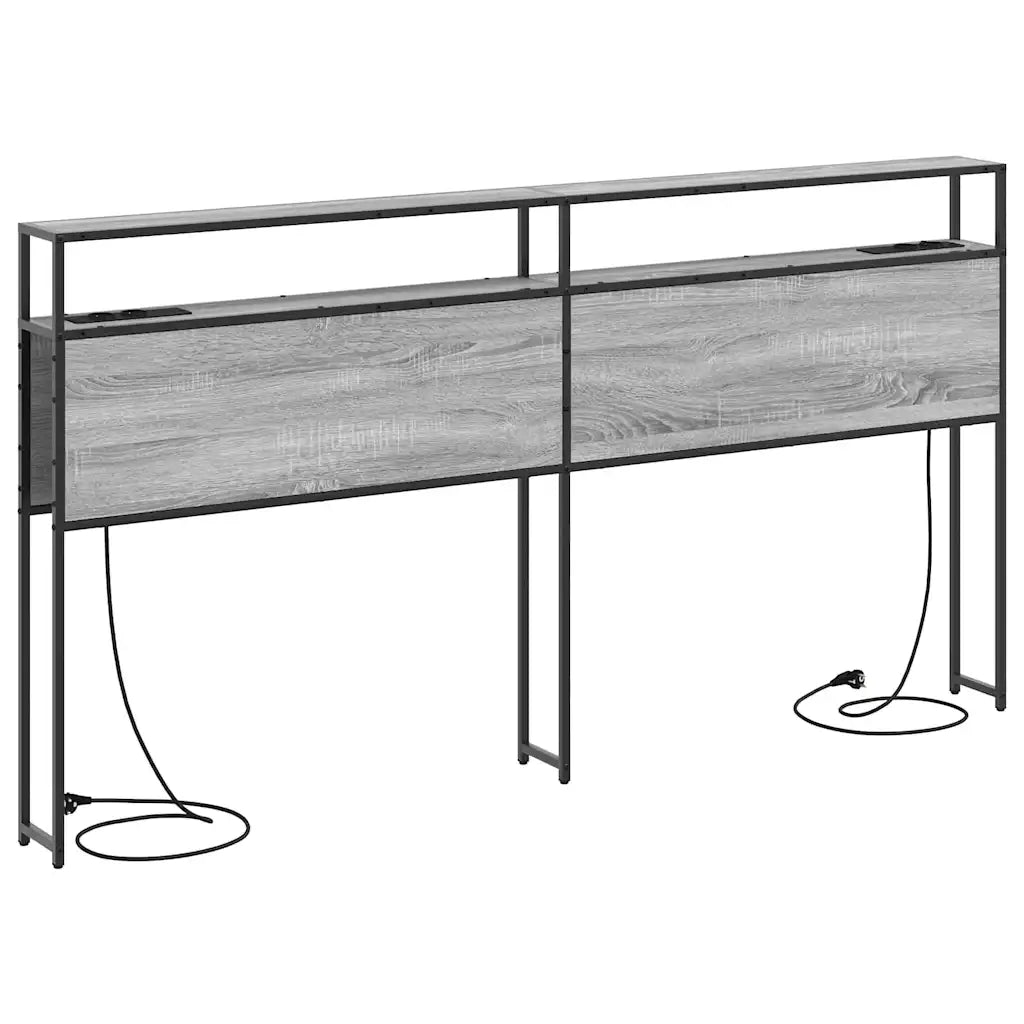 vidaXL Testata contenitore Grigio sonoma 200 cm Legno multistrato