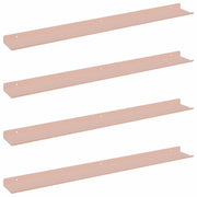4 pz Mensola | Ripiano | Scaffale sospesa Rosa 80 x 9 x 2,5 cm Acciaio