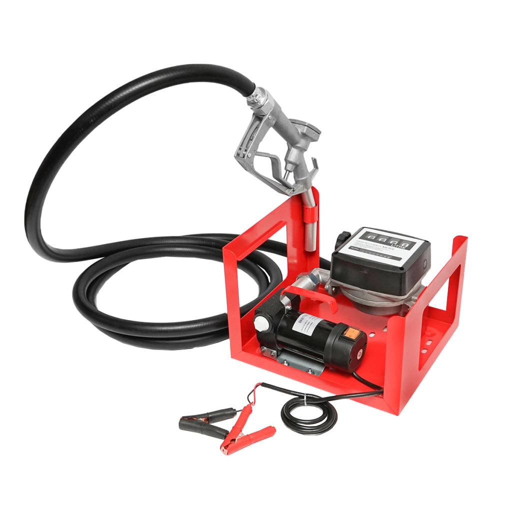 Kit pompa di trasferimento diesel da 12 V, portata 40 l/min con misuratore, tubo di aspirazione da 1,5 m, tubo di trasferimento da 4 m e pistola Breckner Germany