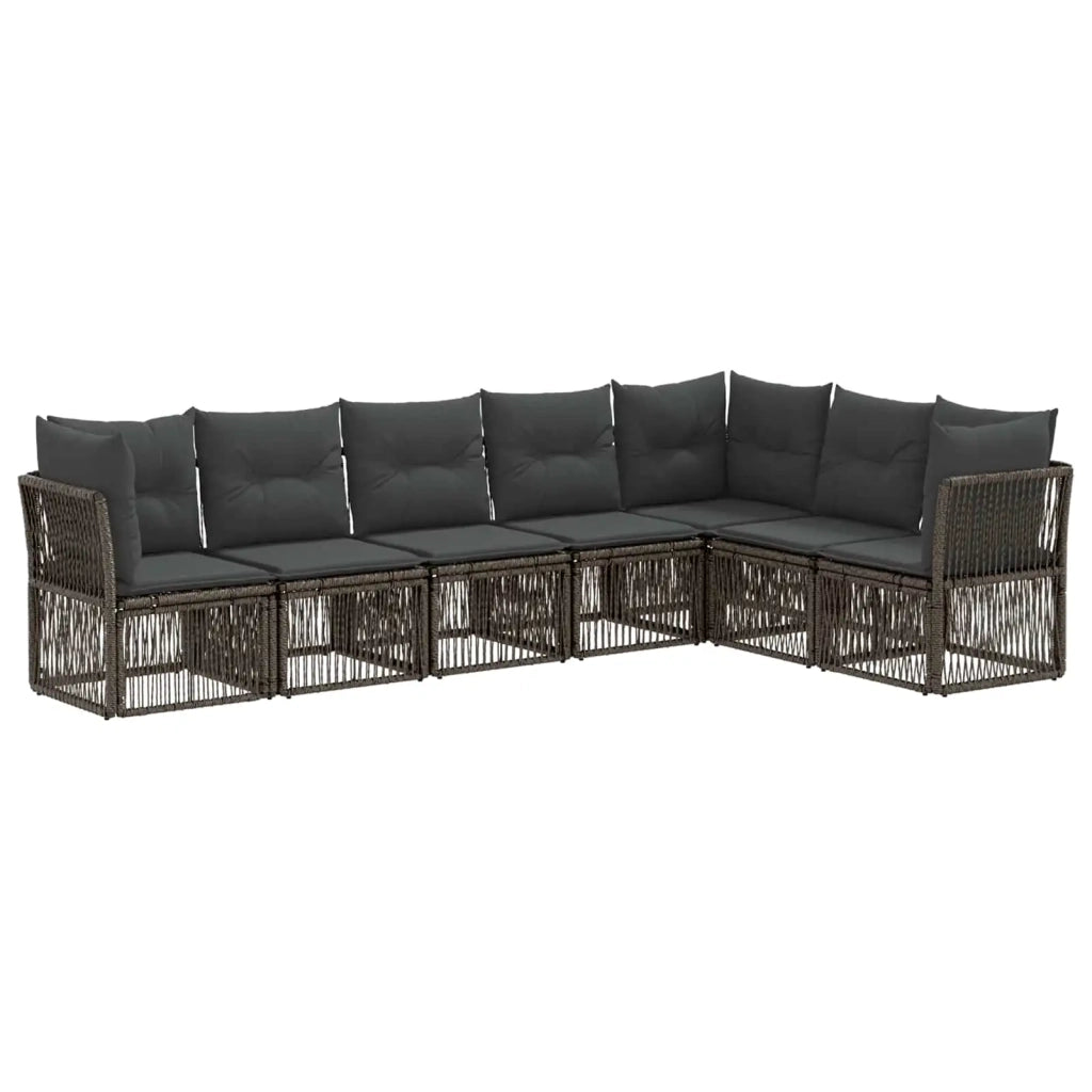Set Divano da Giardino 7 pcs Grigio polyrattan 3434234