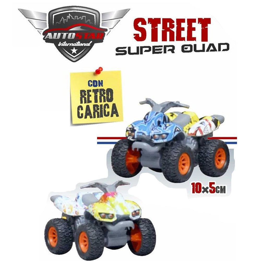 Trade Shop - Super Quad In Metallo Con Frizione Giocattolo Educativo Bambini Con Retro Carica -