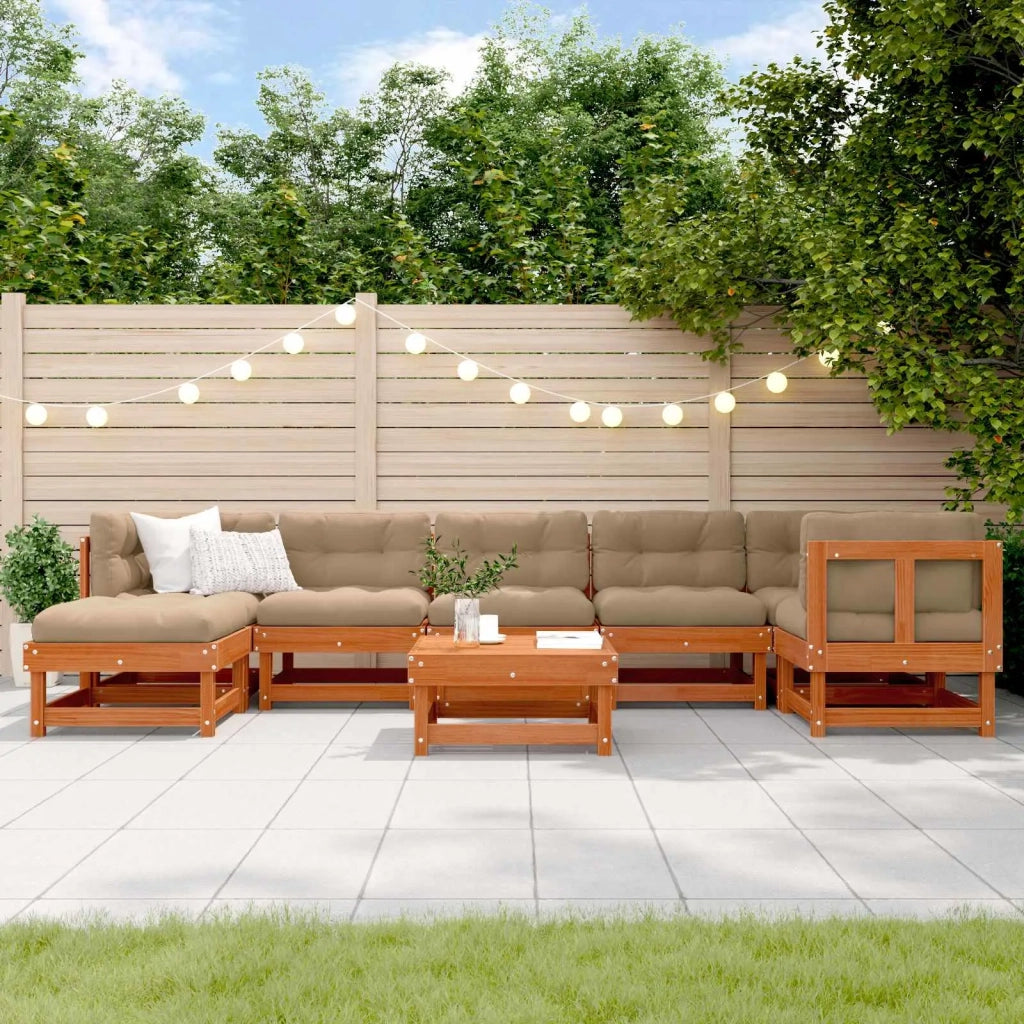 Set Lounge da Giardino 8 pcs Marrone Cerato