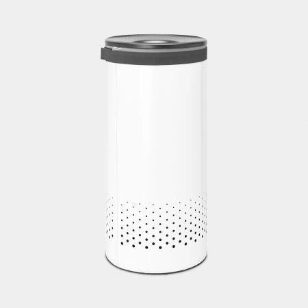 Brabantia 304866 Portabiancheria con Coperchio Apertura Quick-Drop 35 L Materiale Anticorrosione Base in Plastica colore Bianco