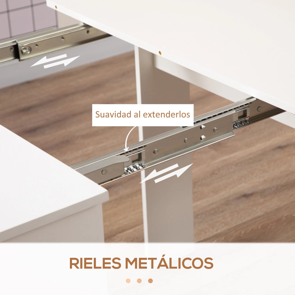 Tavolo da pranzo allungabile per 4-6 persone ¨C zephmum ¨C bianco 180x85x75 cm