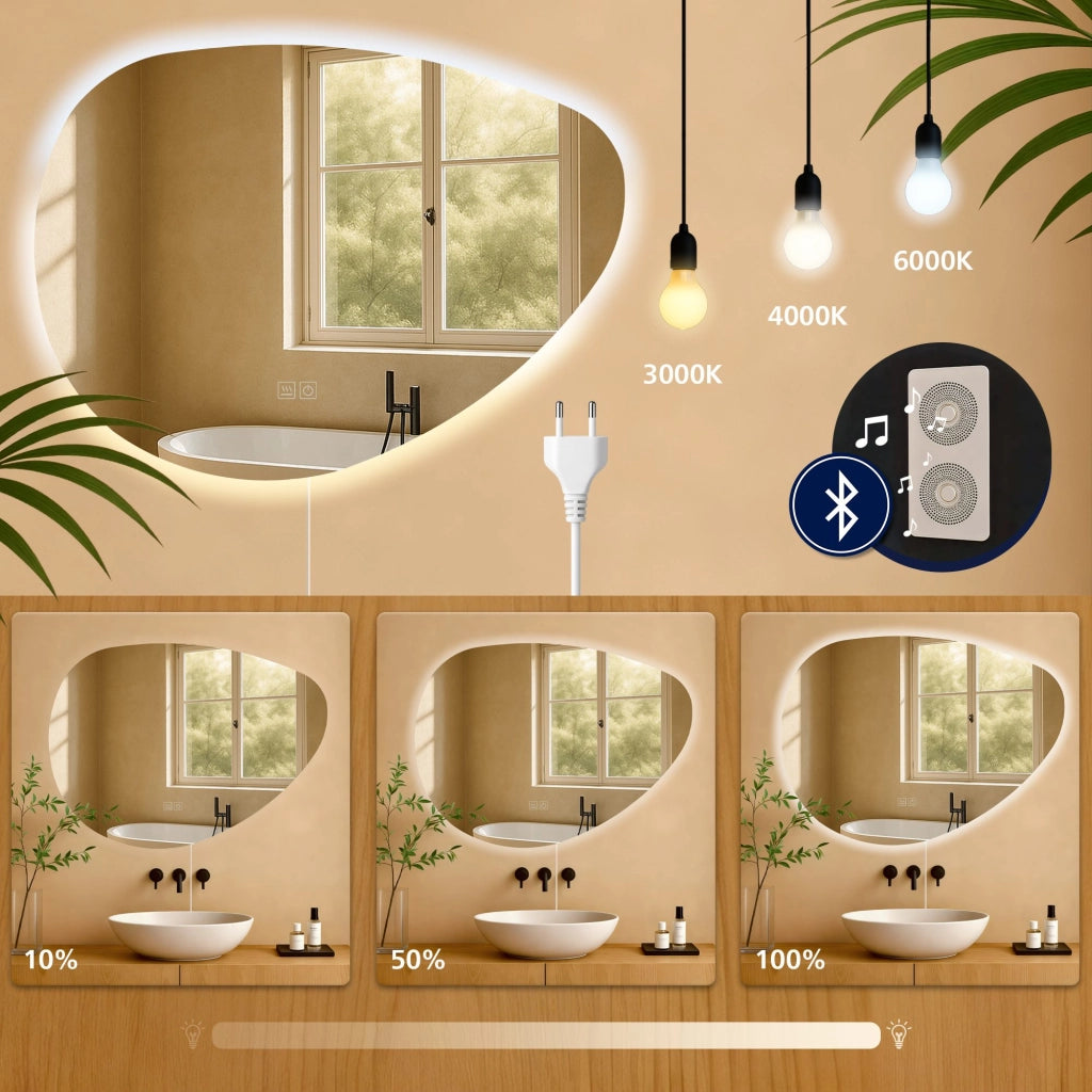 Badspiegel Almafie 65x75 mit Bluetooth