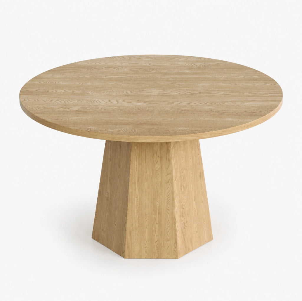 Tavolo da pranzo rotondo Ø120 cm effetto rovere