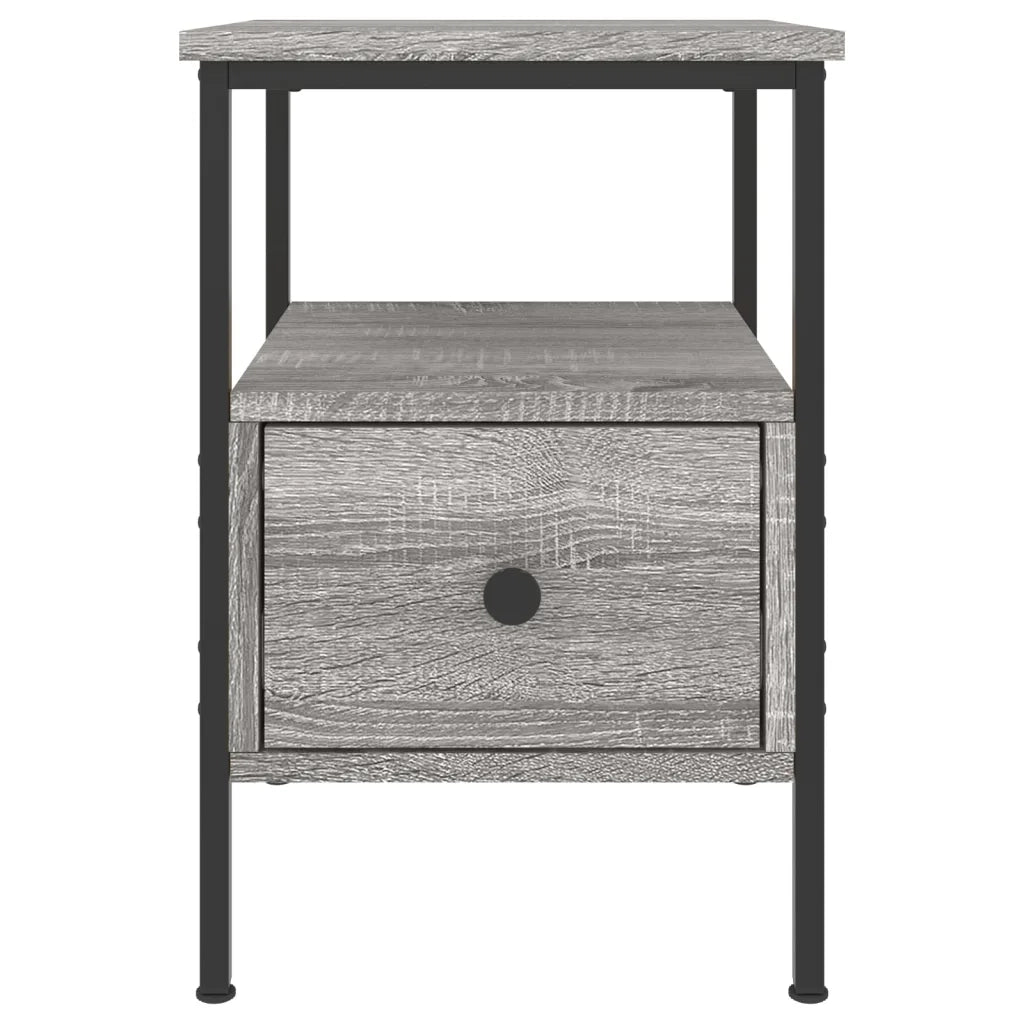 Set di 2 Comodini | Armadio da Notte | Mobiletto da notte Grigio Sonoma 34x36x50 cm in Legno Multistrato