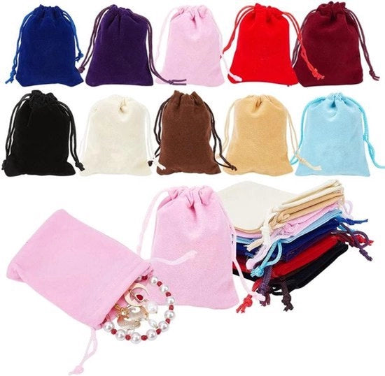 Zaketti di seta con corda - 10 colori - 40 pezzi - 9x7cm - Ideali per PandaHall Elite - Regali per feste e matrimoni