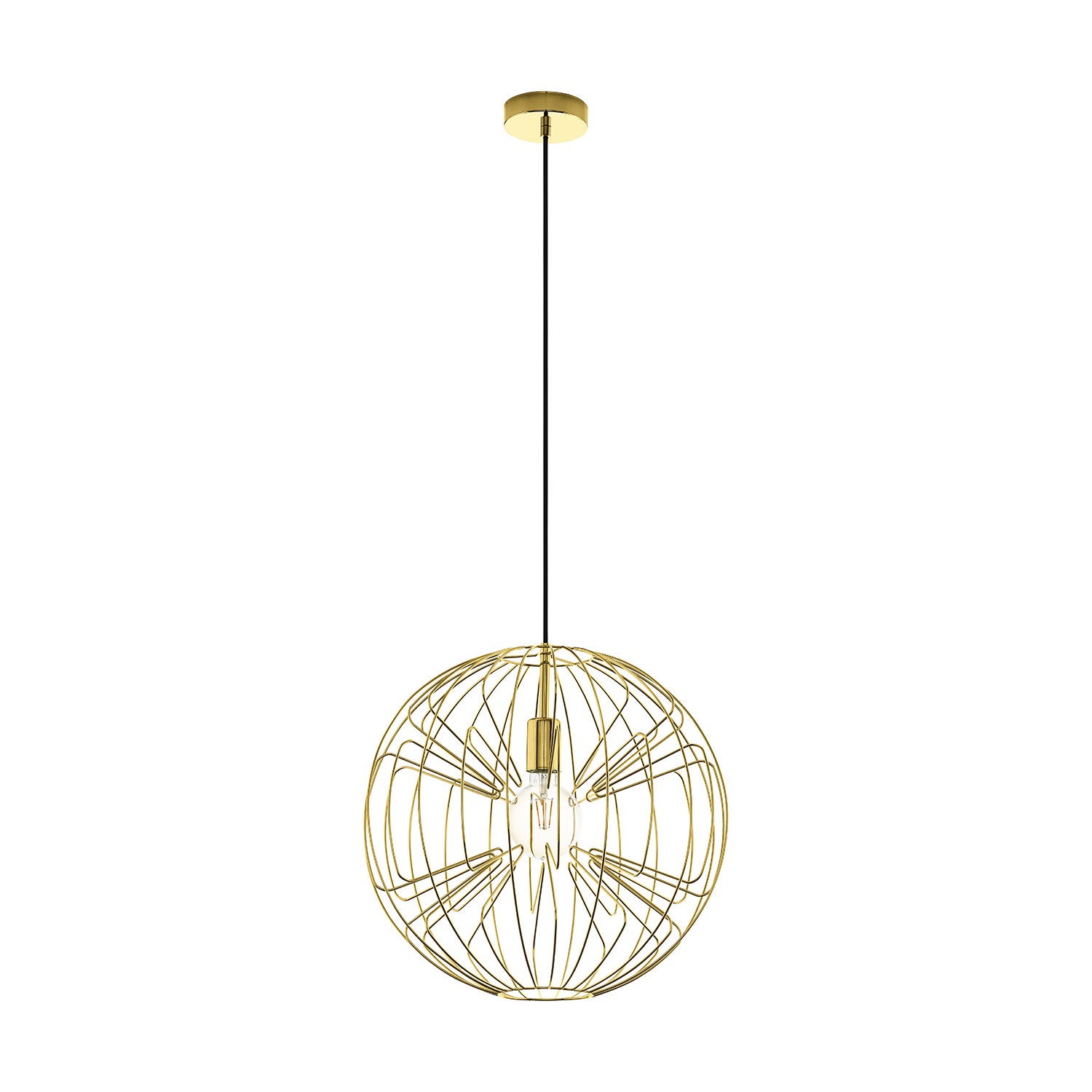 Lampadario A Sospensione Contemporaneo Okinzuri Acciaio Ottone 1 Luce E27