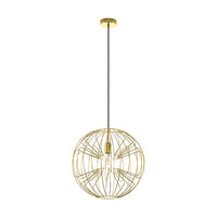 Lampadario A Sospensione Contemporaneo Okinzuri Acciaio Ottone 1 Luce E27