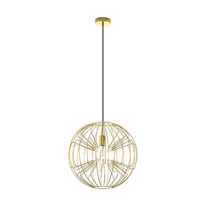 Lampadario A Sospensione Contemporaneo Okinzuri Acciaio Ottone 1 Luce E27