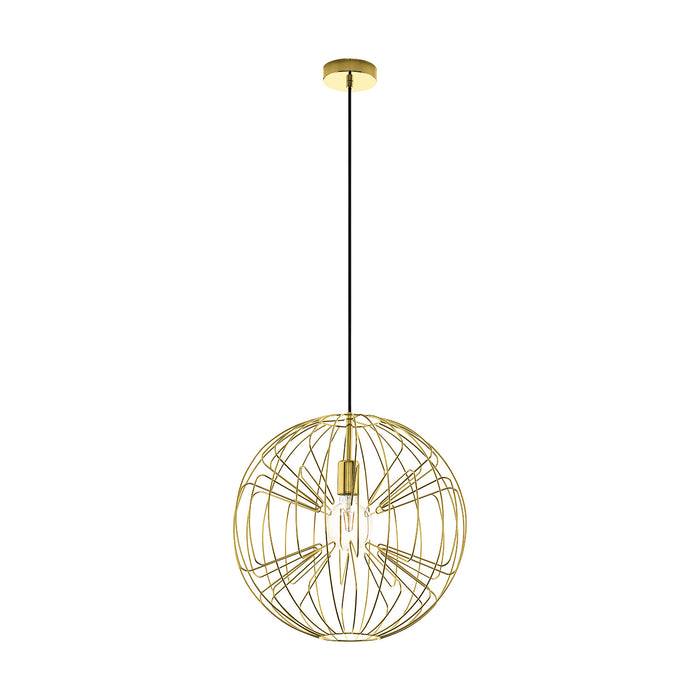 Lampadario A Sospensione Contemporaneo Okinzuri Acciaio Ottone 1 Luce E27