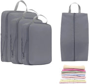 Organizzatore di valigia 4-delig - Set di organizzatori di valigia - Cubi di imballaggio compressi - Accessori per valigia - Risparmia spazio - Massimizza la tua bagaglia.