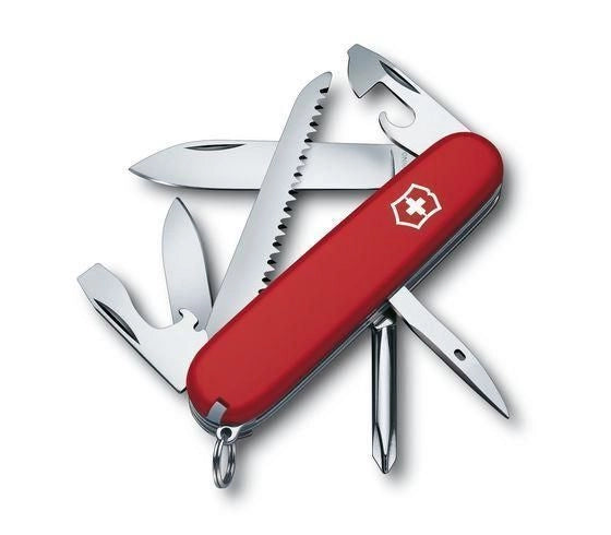 Victorinox 14613 Hiker Coltello Multiuso 13 Funzioni con Lama Grande Sega per Legno e Cacciavite a Croce colore Rosso