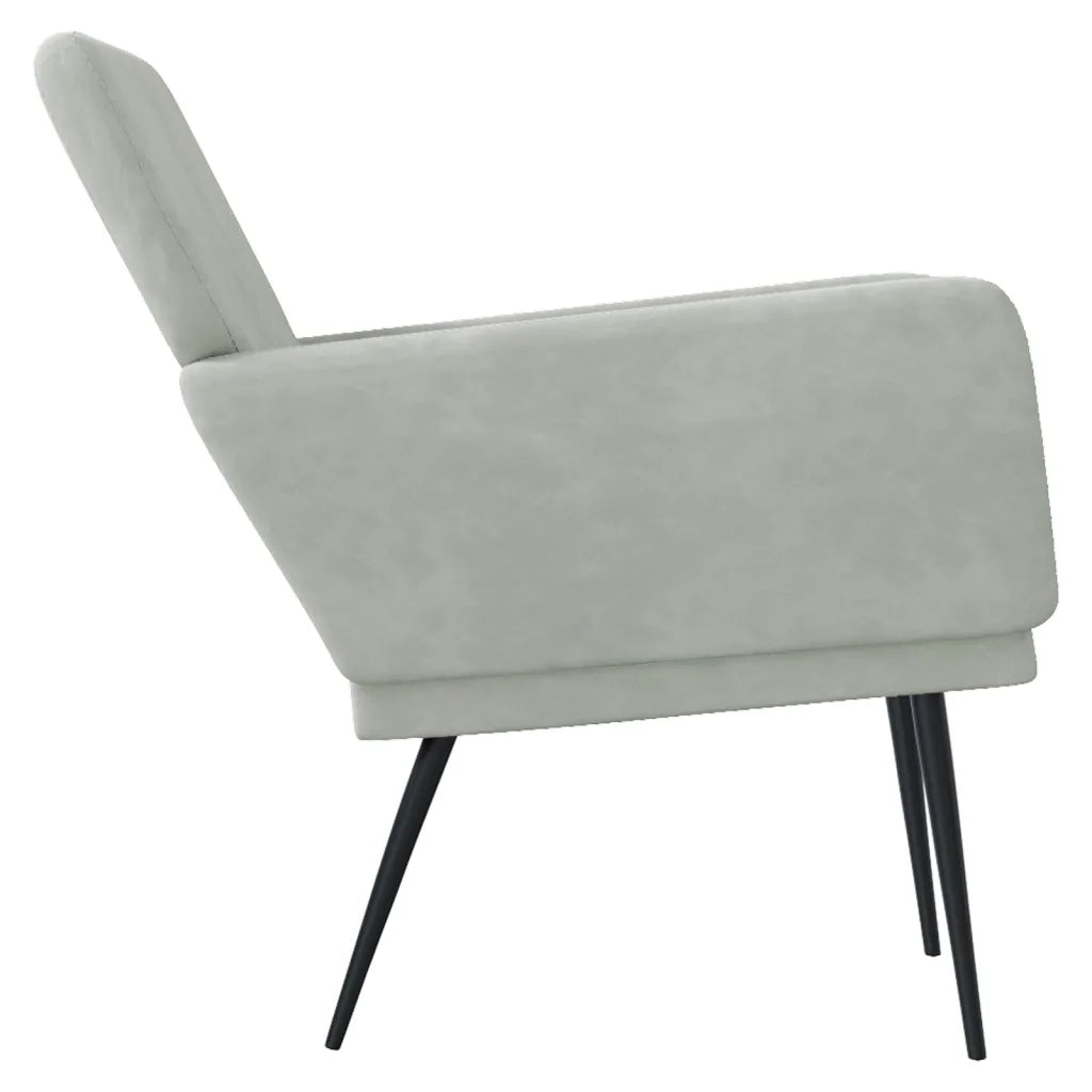 Poltrona Grigio Chiaro 62x79x79 cm Velluto 351372